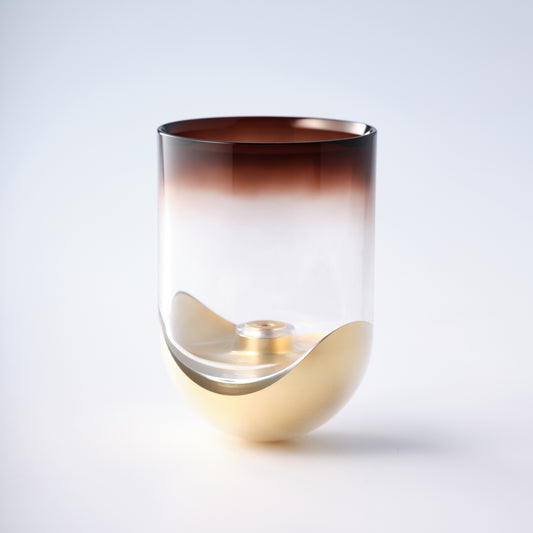 樹脂は茶色のグラデーションで、金属はゴールド色／SESEKI ／SE-GG-G-20（色：ゴールド／グロス／茶グラデ）